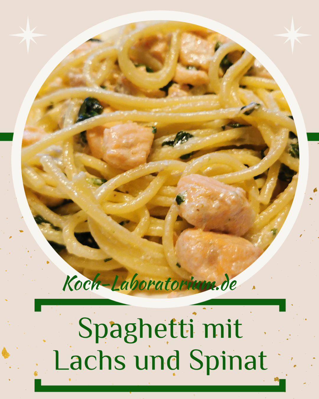 Spaghetti mit Lachs und Spinat Kochlaboratorium