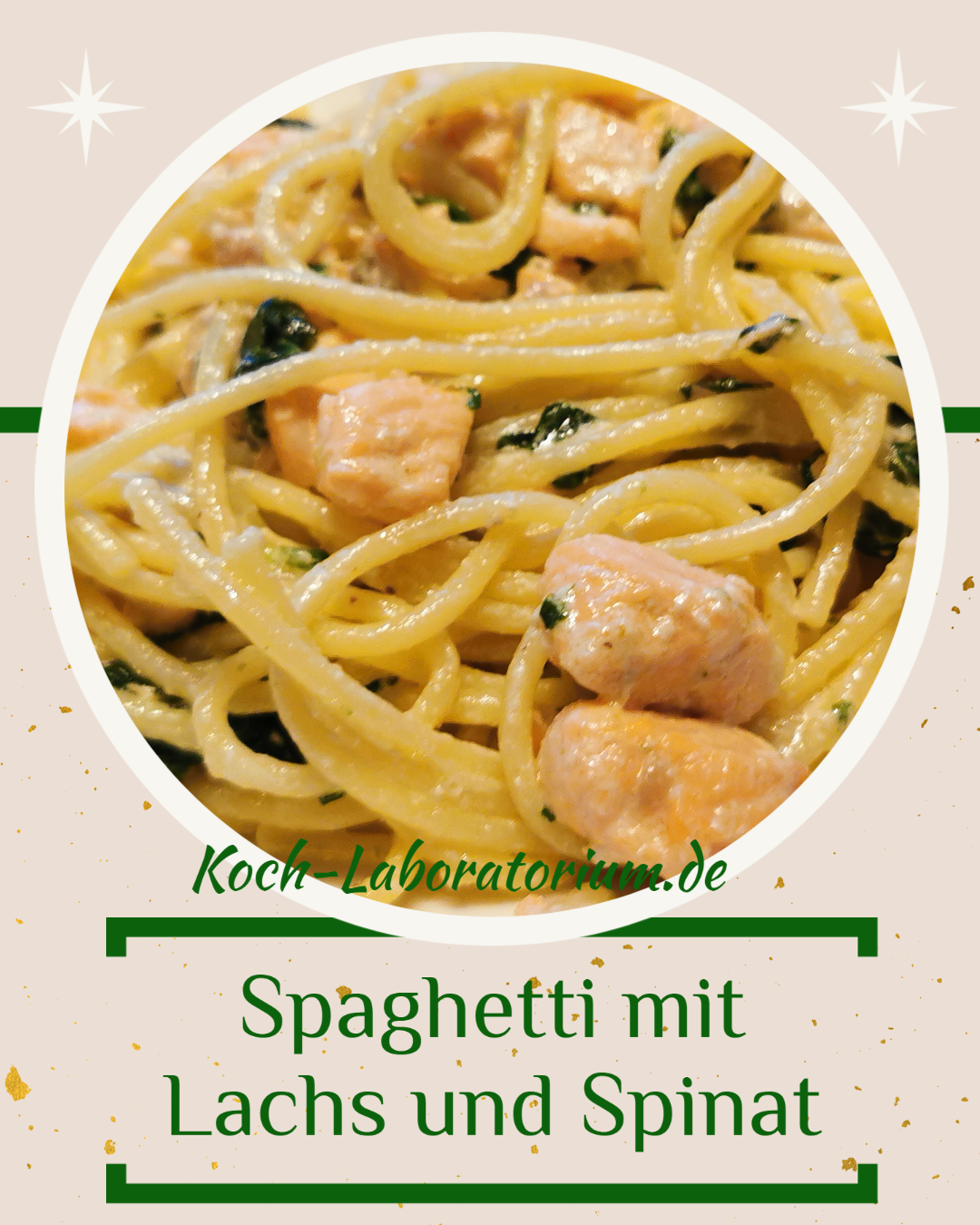 Spaghetti mit Lachs und Spinat